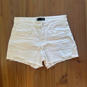 Kut from the Kloth White Jean Shorts with Frayed Hem